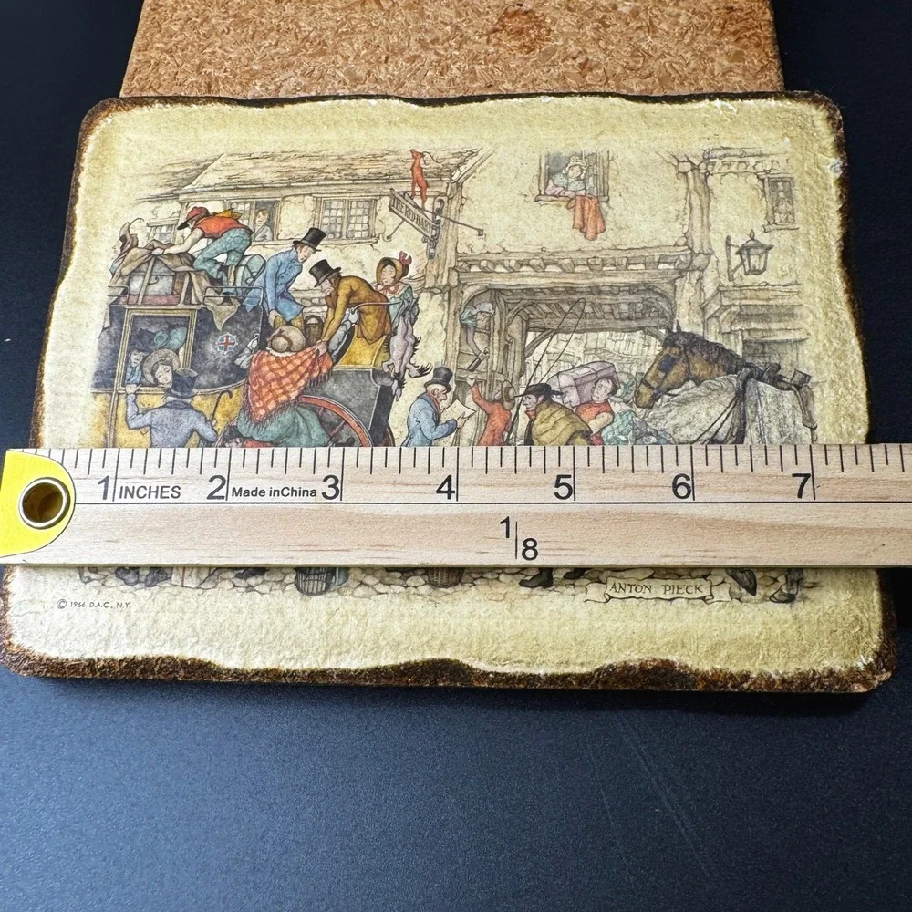 Vintage Anton Pieck Decoupage Wall Plaques Set of 2 Victorian Scenes 1966 D.A.C.